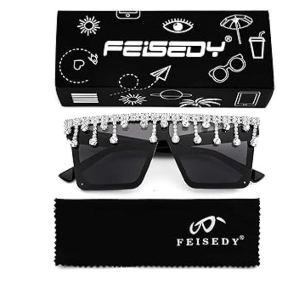 Crystal tassels sparkling sunglasses main image 6